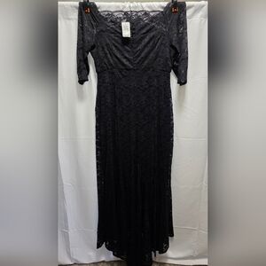Elegant Black Lace Evening Dress